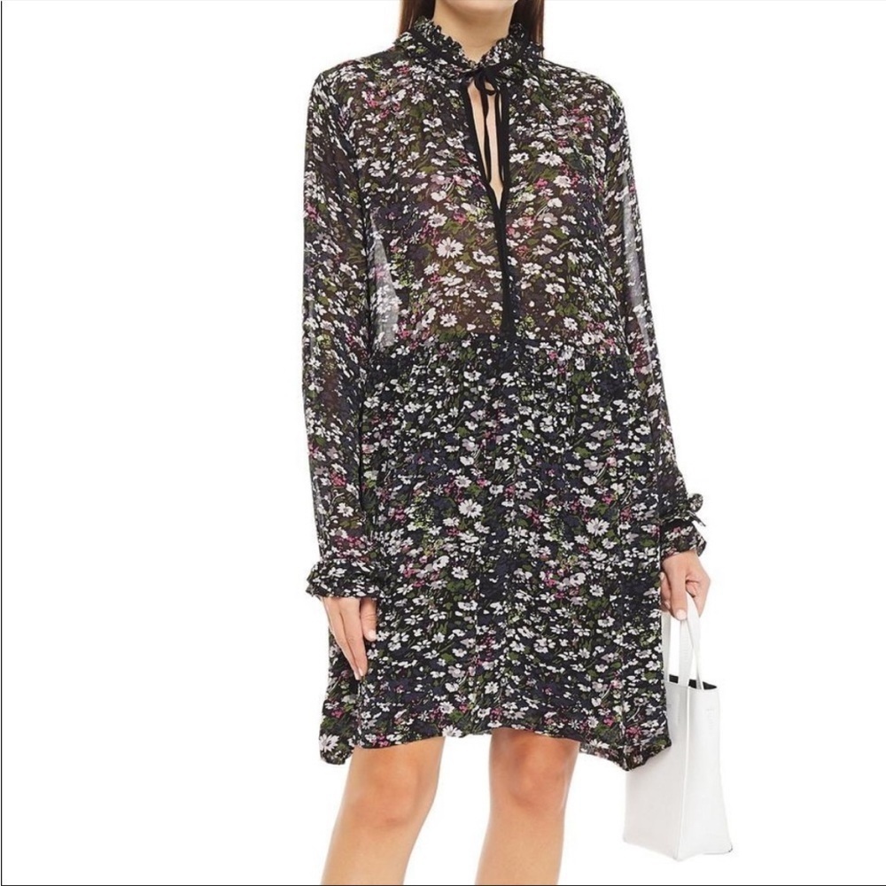 Ganni Georgette Floral Keyhole Dress New Size 36